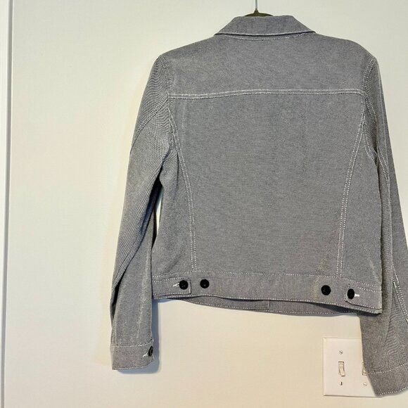 Tommy Hilfiger Navy/white weave denim style jacket.  Women's 12 - Picture 7 of 10
